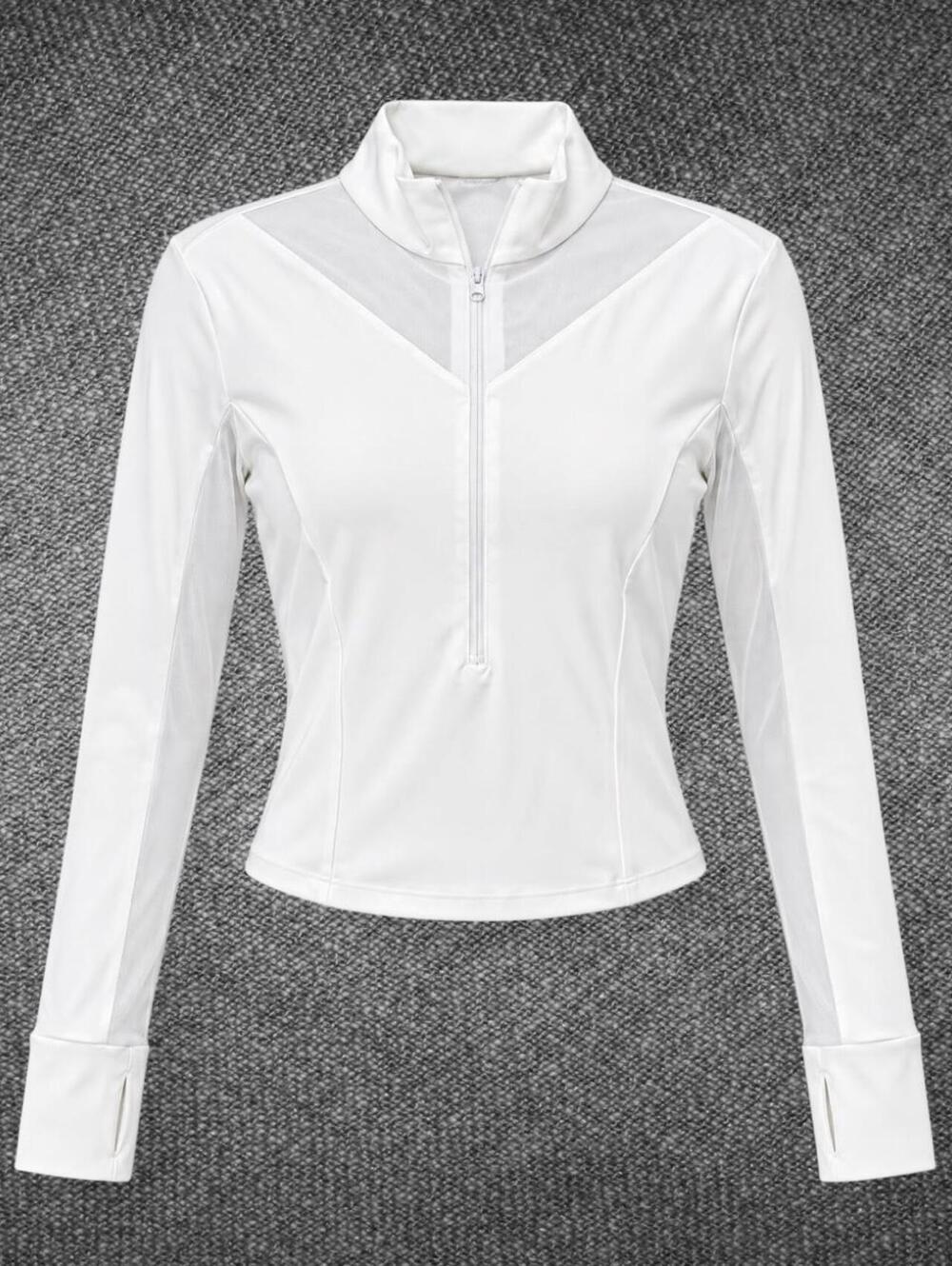 LA Society White Mesh Half Zip Athletic Top Size L